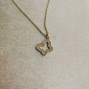 Alicia Bonnie Emilie Gold White Crystal Necklace New